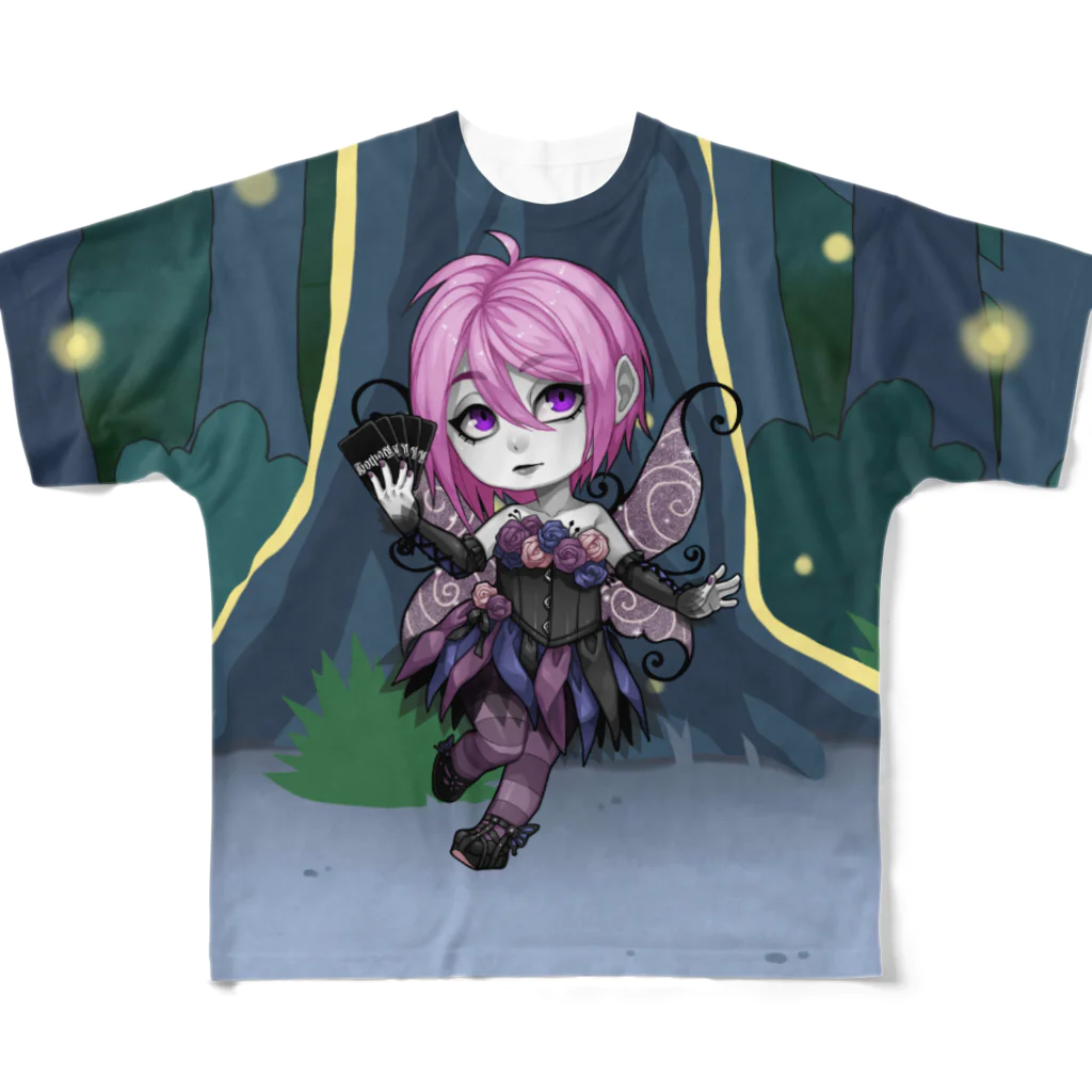 Gothestのフェアリーゴス貞子(プレミアム) / Faerygoth Sadako (Premium) フルグラフィックTシャツ