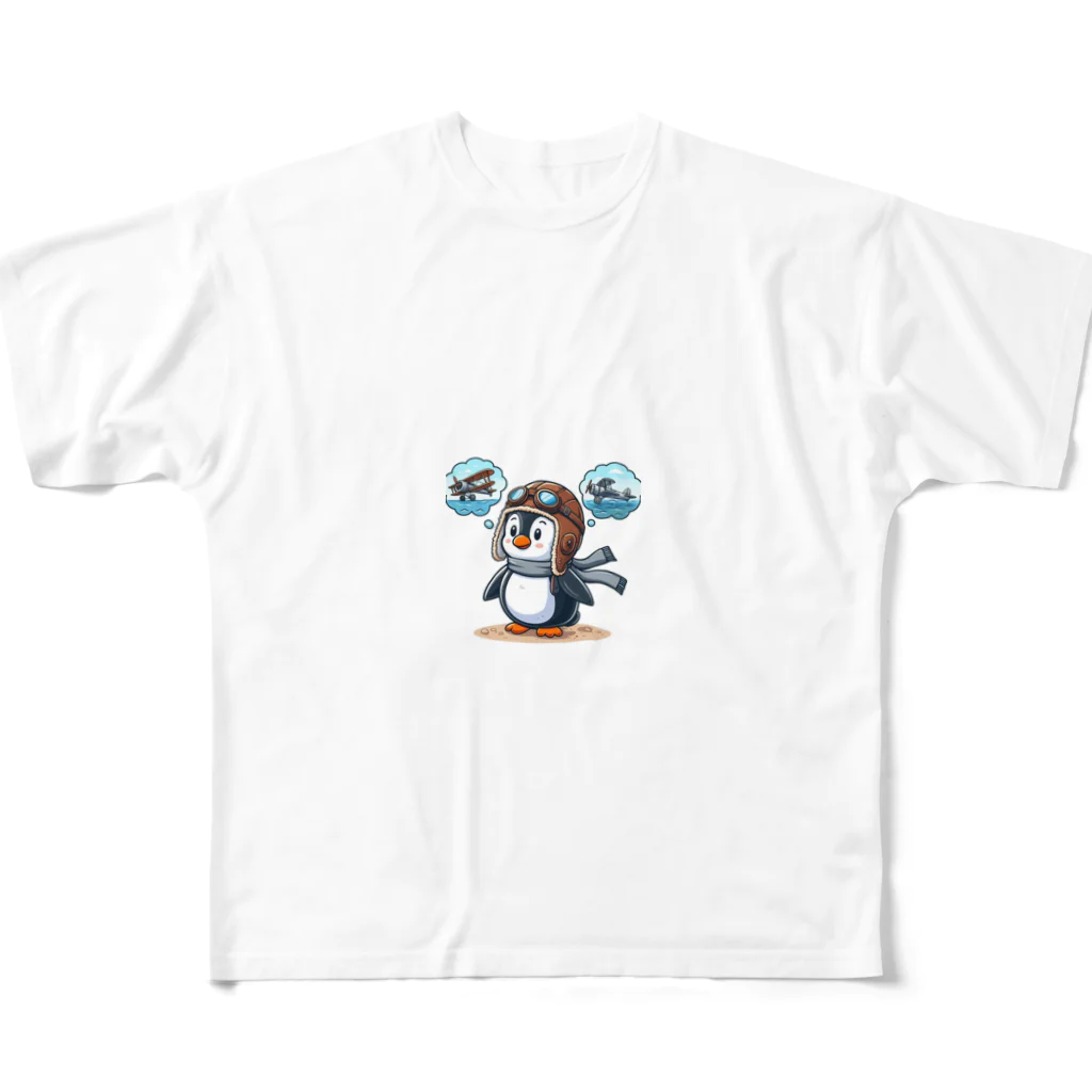 JUN-yの空を飛びたいペンギン All-Over Print T-Shirt