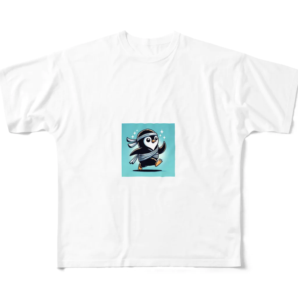 yusaki55maikingの忍者ペンギン All-Over Print T-Shirt