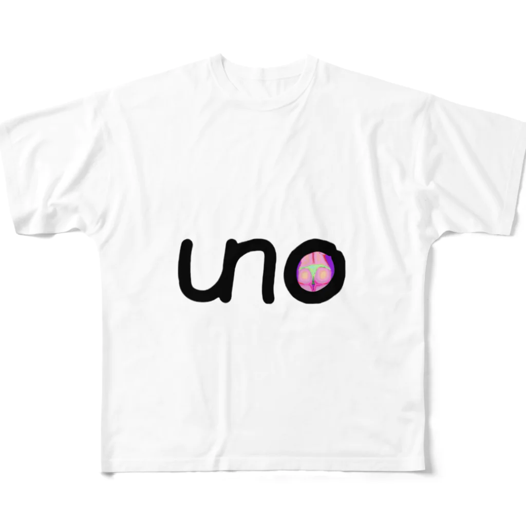 unoのUNOロゴ×ドットビキニヒップ フルグラフィックTシャツ