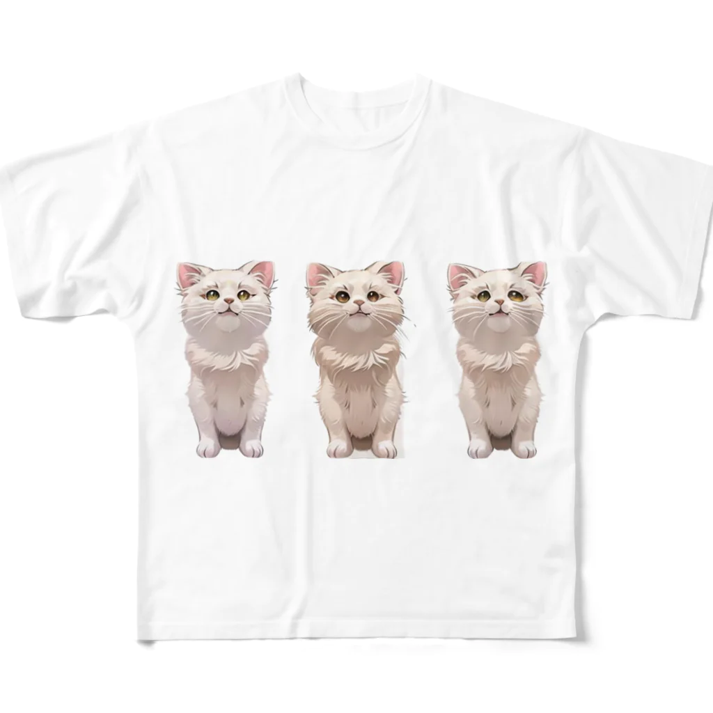 CHIKUSHOの3匹が行く　シャツ フルグラフィックTシャツ