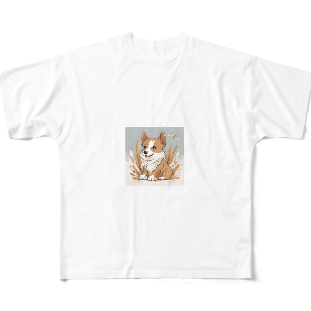 aki's shopのTHE忠実犬 All-Over Print T-Shirt