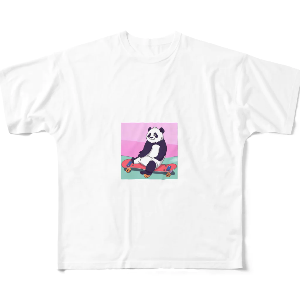 yacco-のお店のある日のぱんだ フルグラフィックTシャツ