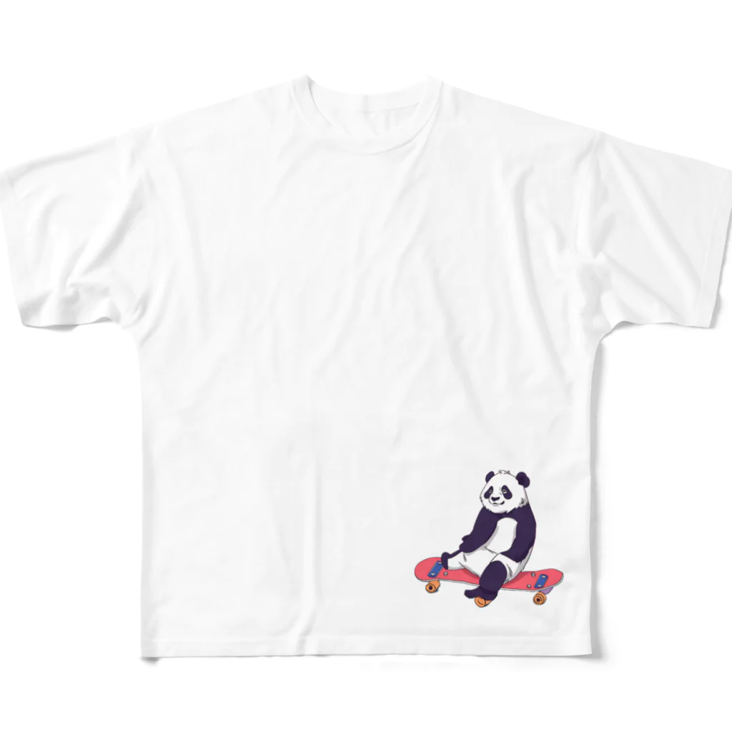 yacco-のお店のダイカット ある日のぱんだ All-Over Print T-Shirt