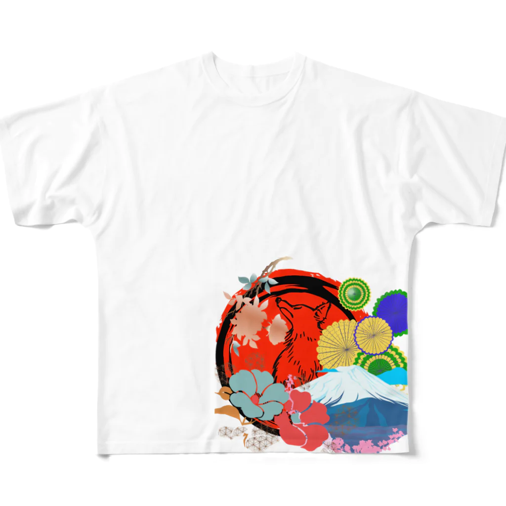 sloth_giraffeのこれぞ和！！ All-Over Print T-Shirt