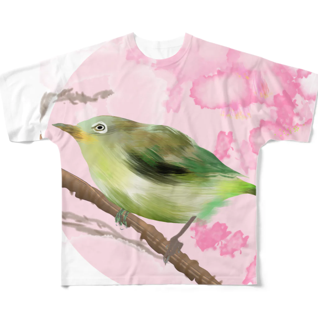 月夜のタツノオトシゴのSpring come! フルグラフィックTシャツ