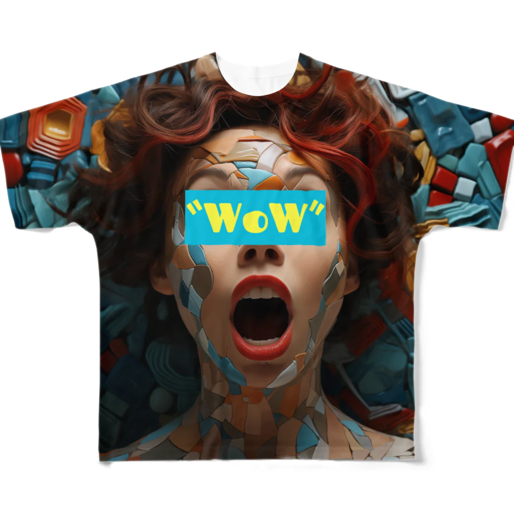 "WoW"の"WoW" フルグラフィックTシャツ