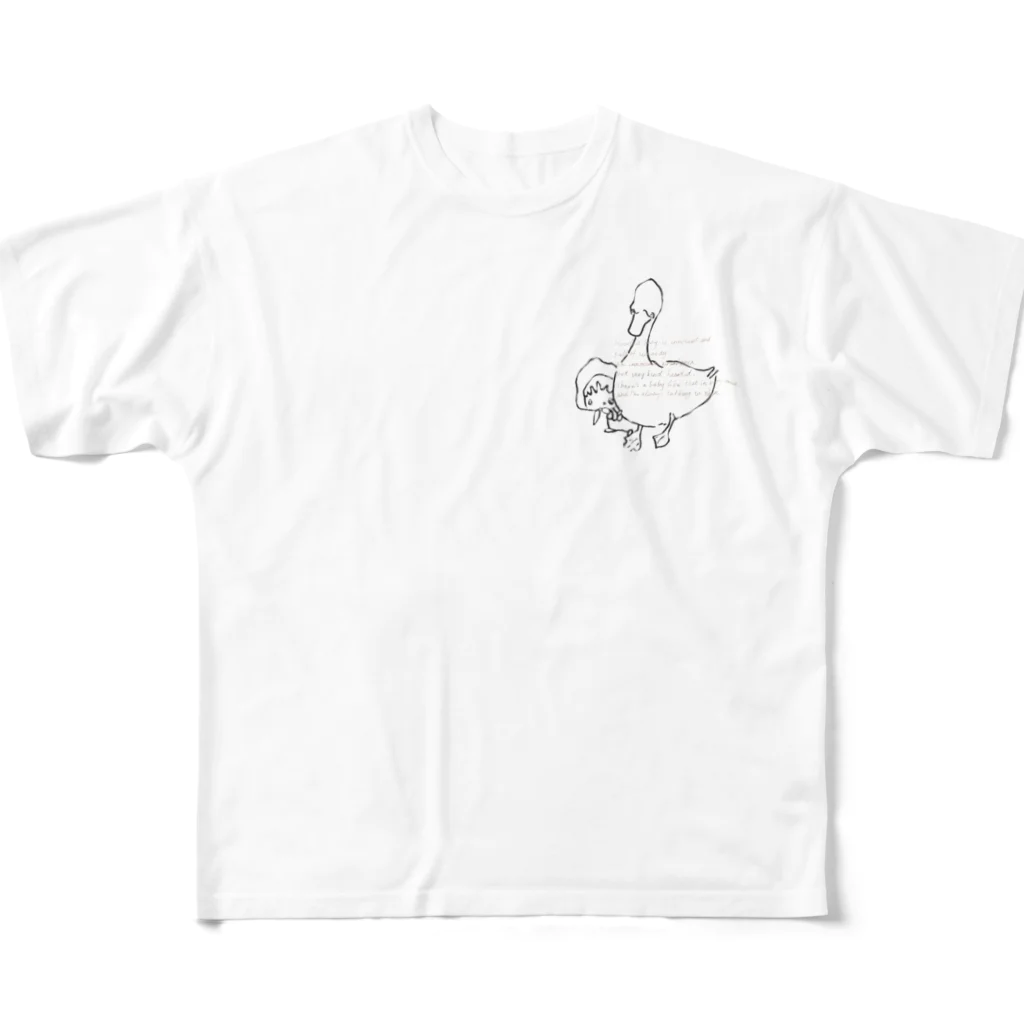 魔法の世界～ずきん～のずきんbabyと母さんアヒル All-Over Print T-Shirt