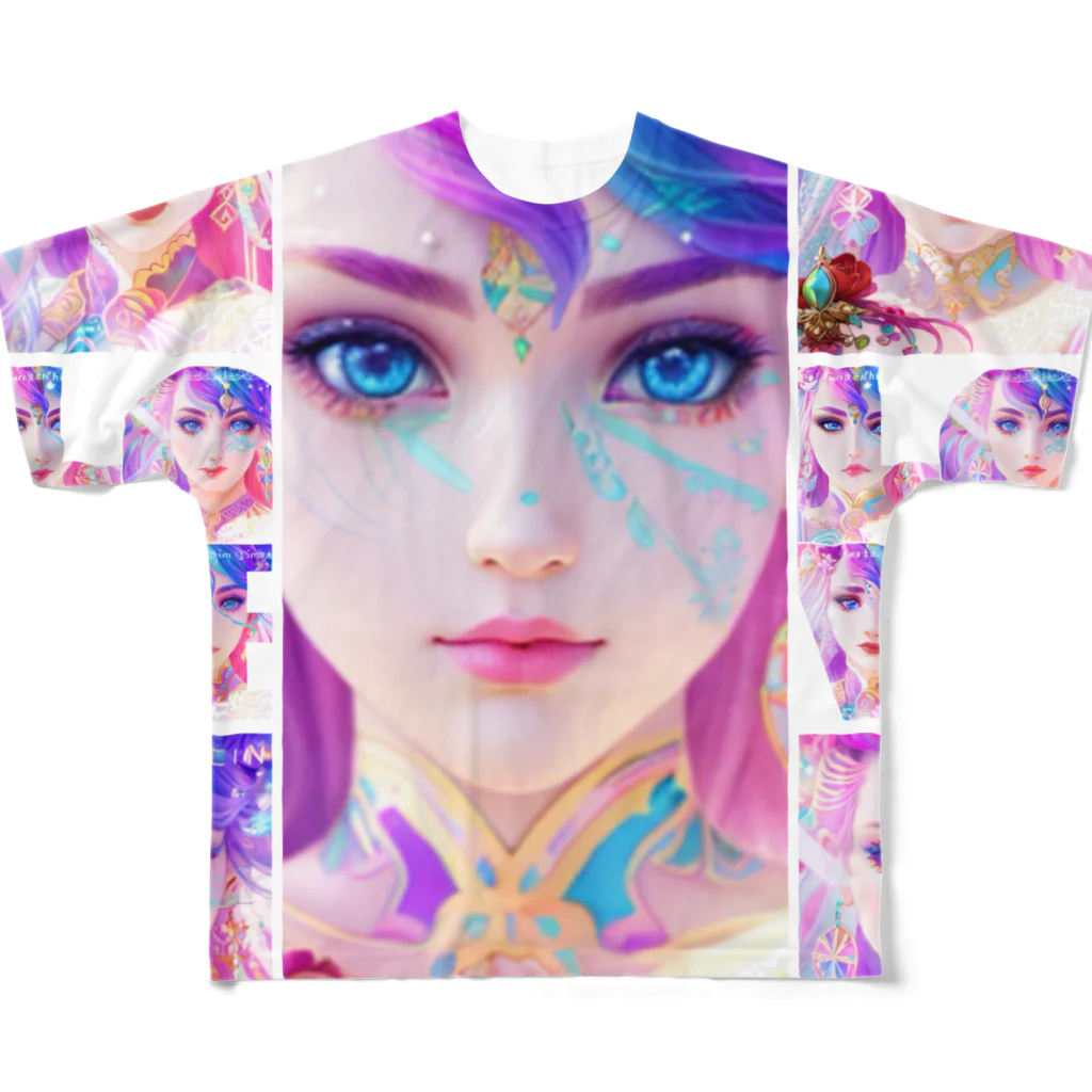 💖宇宙整体♪🌈♪こころからだチャンネル♪💖のuniversal mermaid REINA All-Over Print T-Shirt