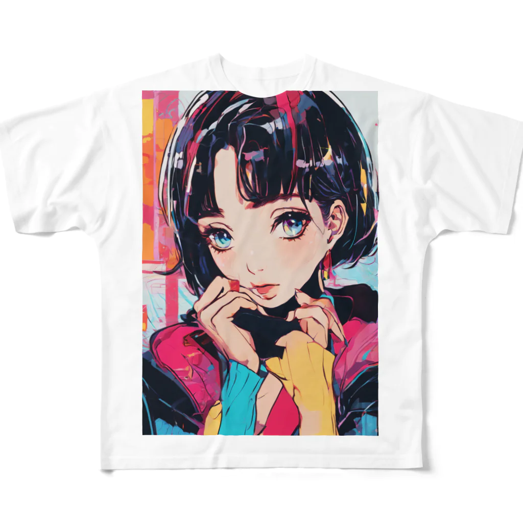 80s pop anime artのキュートな9 0 sアニメスタイル All-Over Print T-Shirt