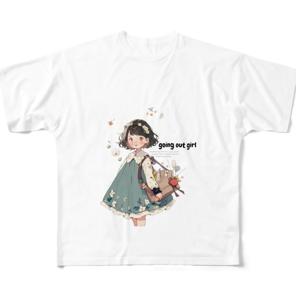 piyotanpiのgoing out girl フルグラフィックTシャツ