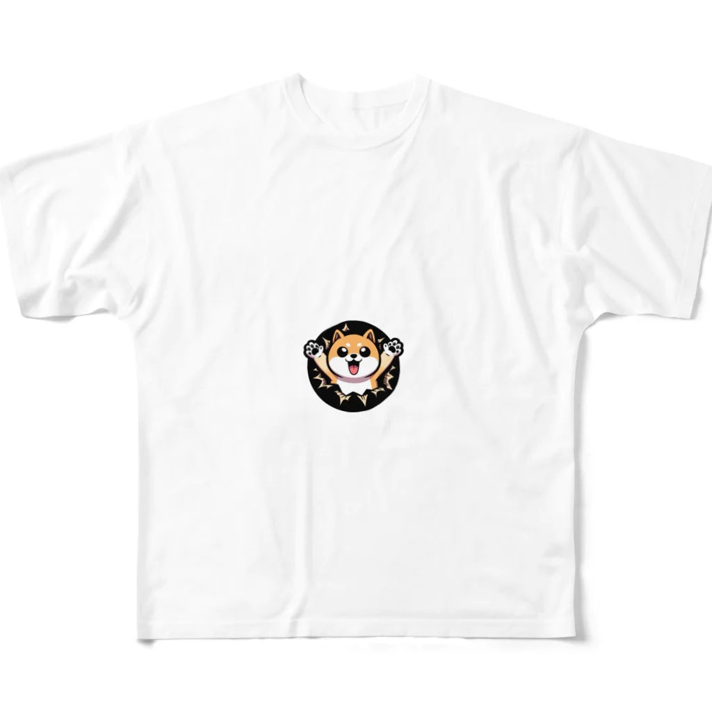 ショップリトのしば犬きくまるグッズ フルグラフィックTシャツ