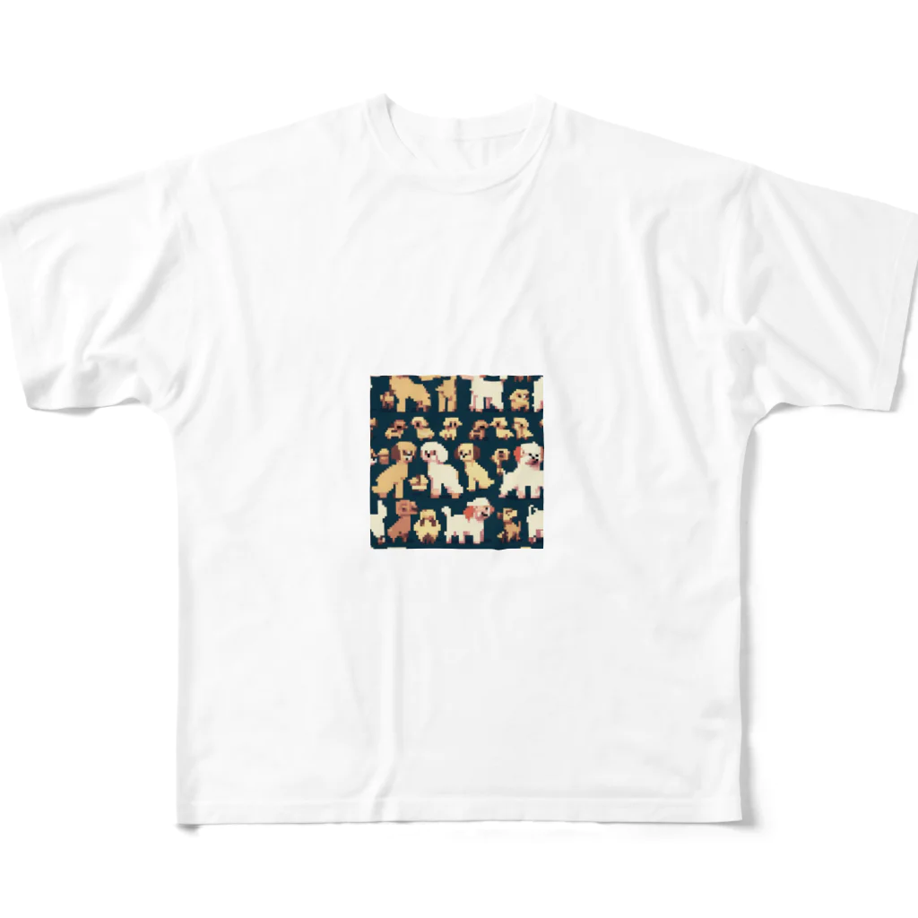 omamesan-1999のドッド絵　トイプードル All-Over Print T-Shirt