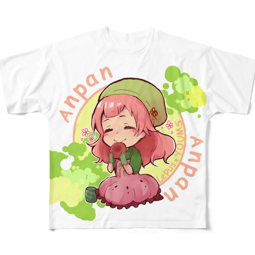 YOUMSのあんぱん　ちびキャラver フルグラフィックTシャツ