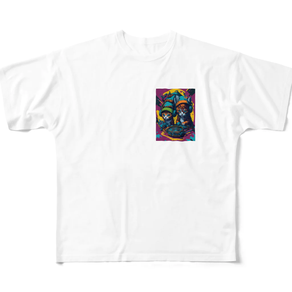 elelelのMusic cat All-Over Print T-Shirt