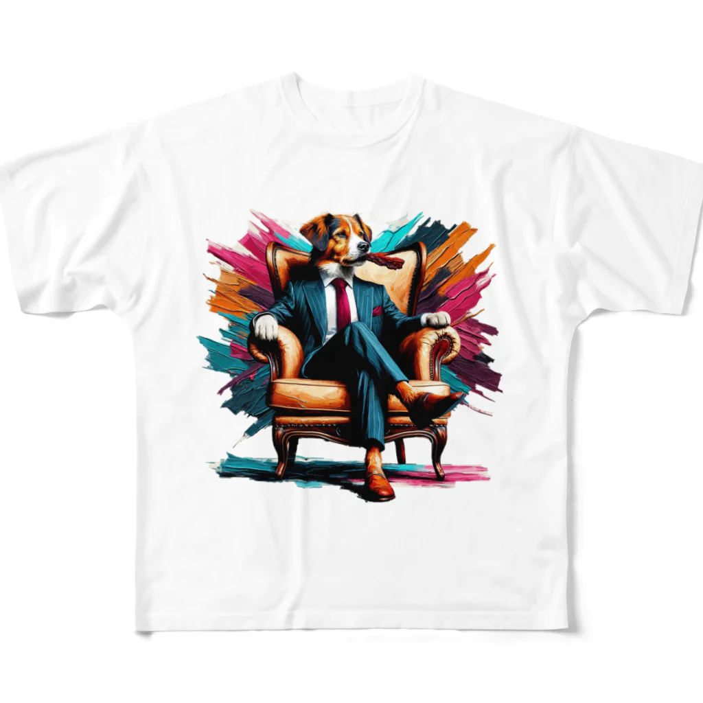 niko&PANDA shopのビジネス犬 All-Over Print T-Shirt