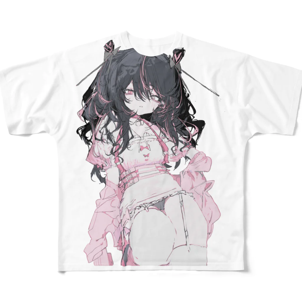 狗ヲの蛇毒巳子フルグラTシャツ フルグラフィックTシャツ