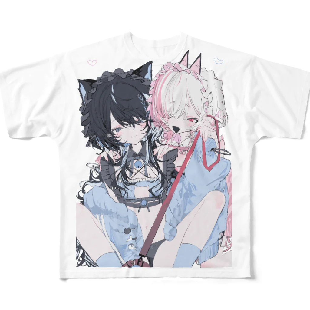 狗ヲのなのにゃおフルグラTシャツ All-Over Print T-Shirt