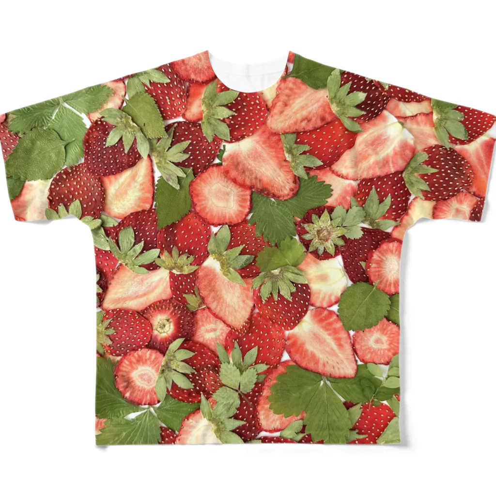 アスティン　ムーラーのいちごだらけのTシャツ フルグラフィックTシャツ