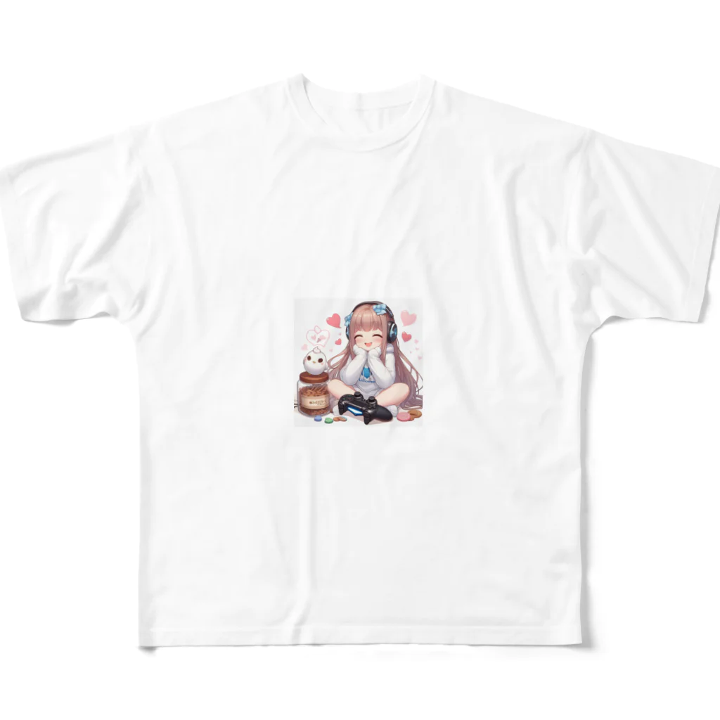 luckyTigerのゲーム女子 フルグラフィックTシャツ