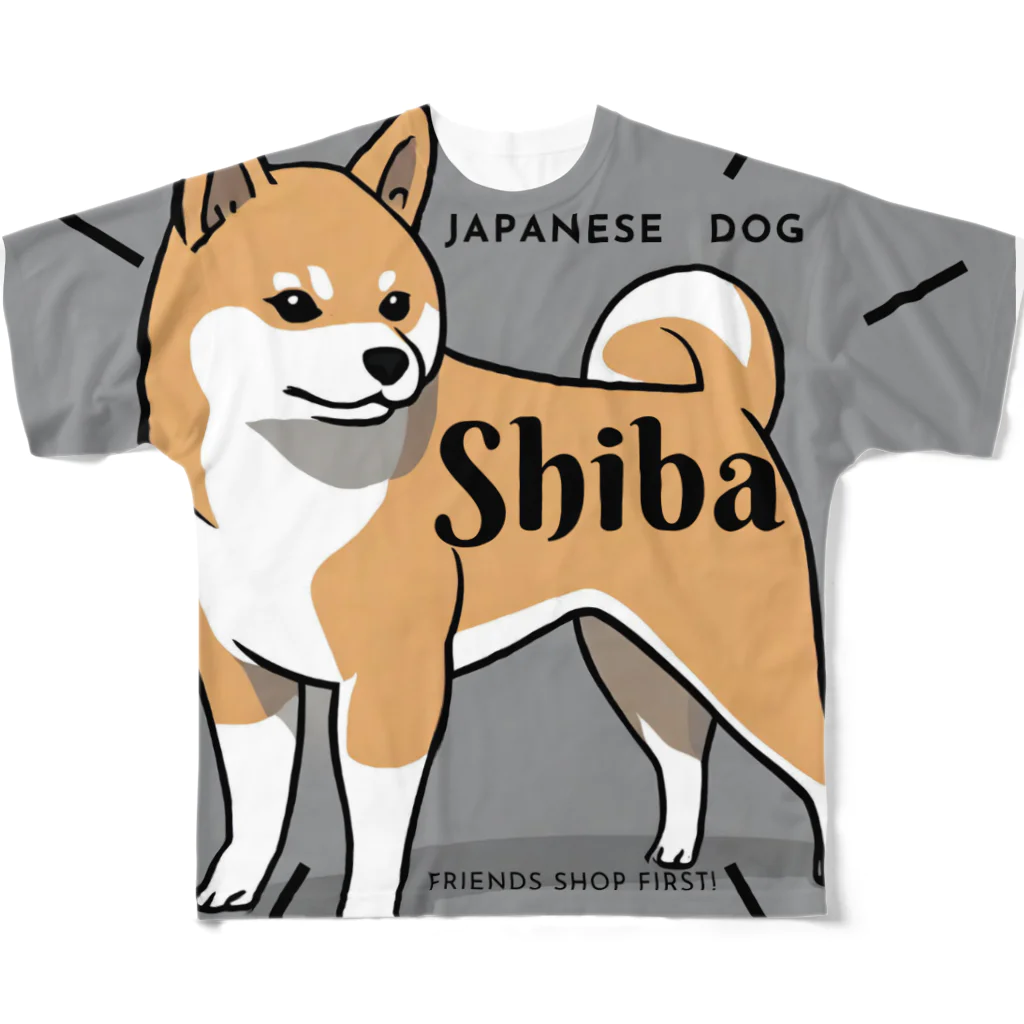 MarilyneのジャパニーズわんこShiba フルグラフィックTシャツ