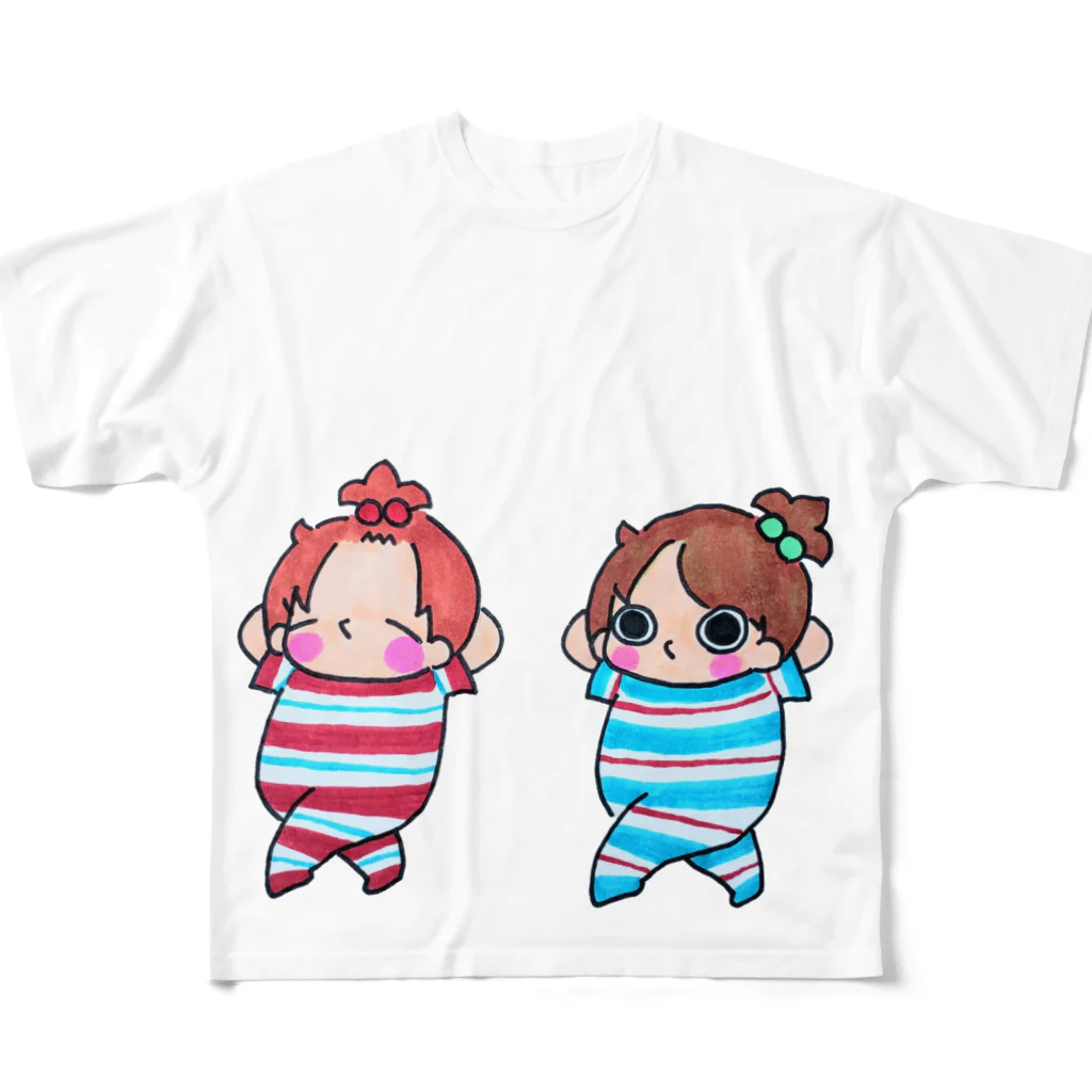 ぽこすけのぽことこ フルグラフィックTシャツ