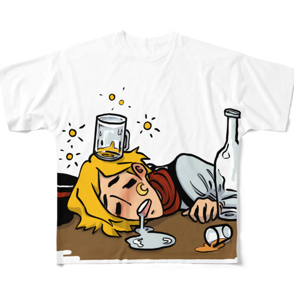 Studio L.O.Lの【酔い潰れ】クラウン・スペード フルグラフィックTシャツ