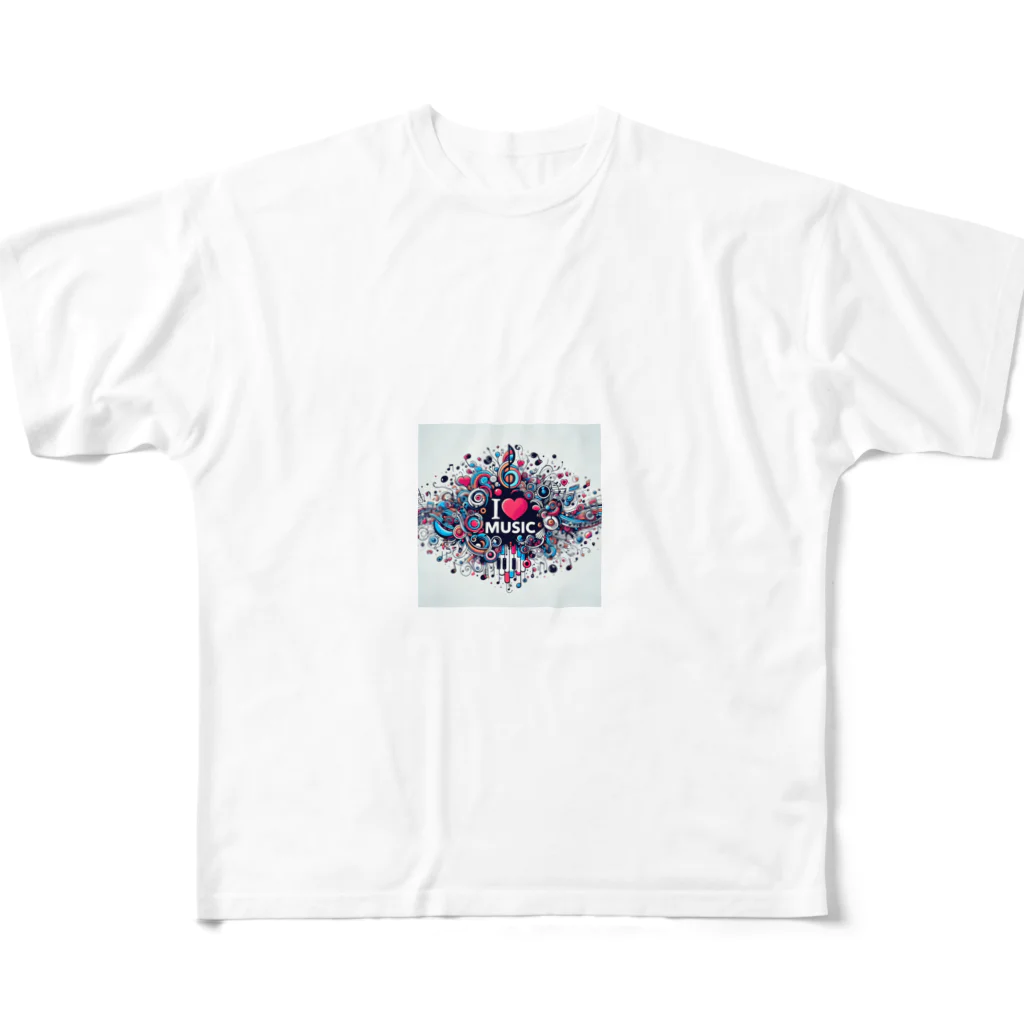 kibou0304のI love music. All-Over Print T-Shirt