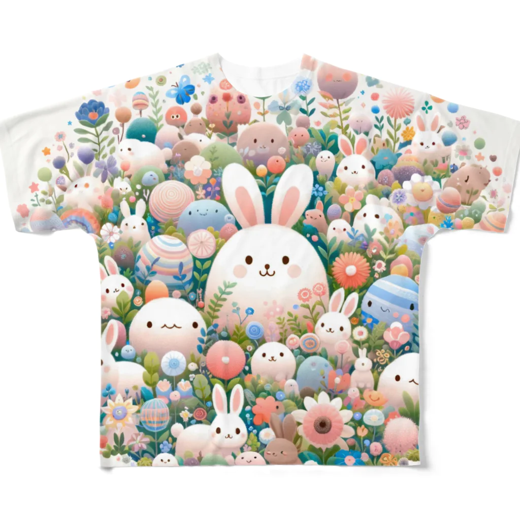 raio-nのハッピーフローラルファンタジー All-Over Print T-Shirt