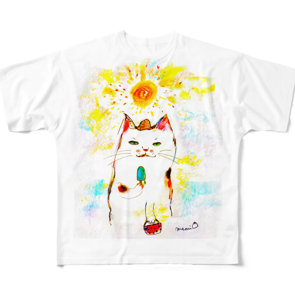 おひさまのなつねこ All-Over Print T-Shirt