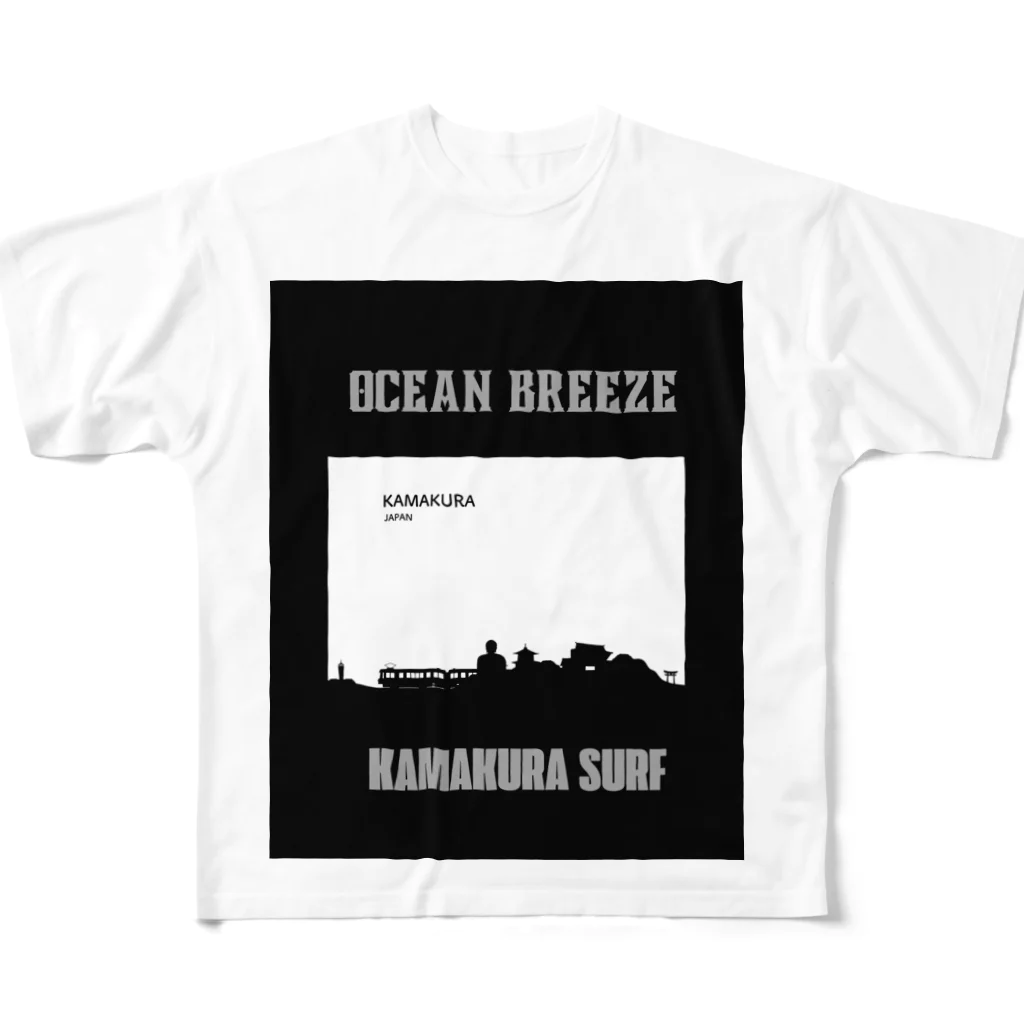 SHONAN-HIROTANのOCEAN BREAZE KAKAKURA SURF フルグラフィックTシャツ