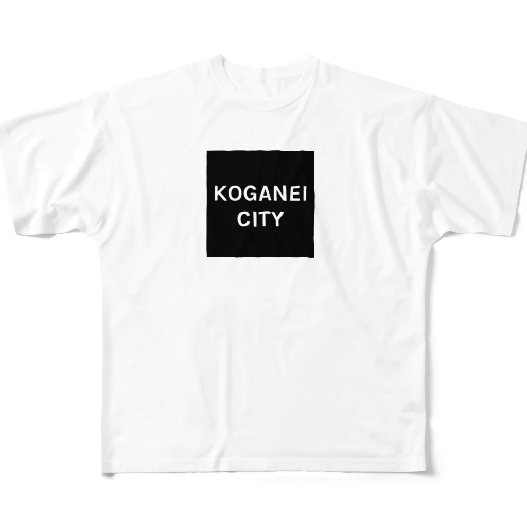 oshiri-shinのKOGANEI CITY BOX LOGO フルグラフィックTシャツ