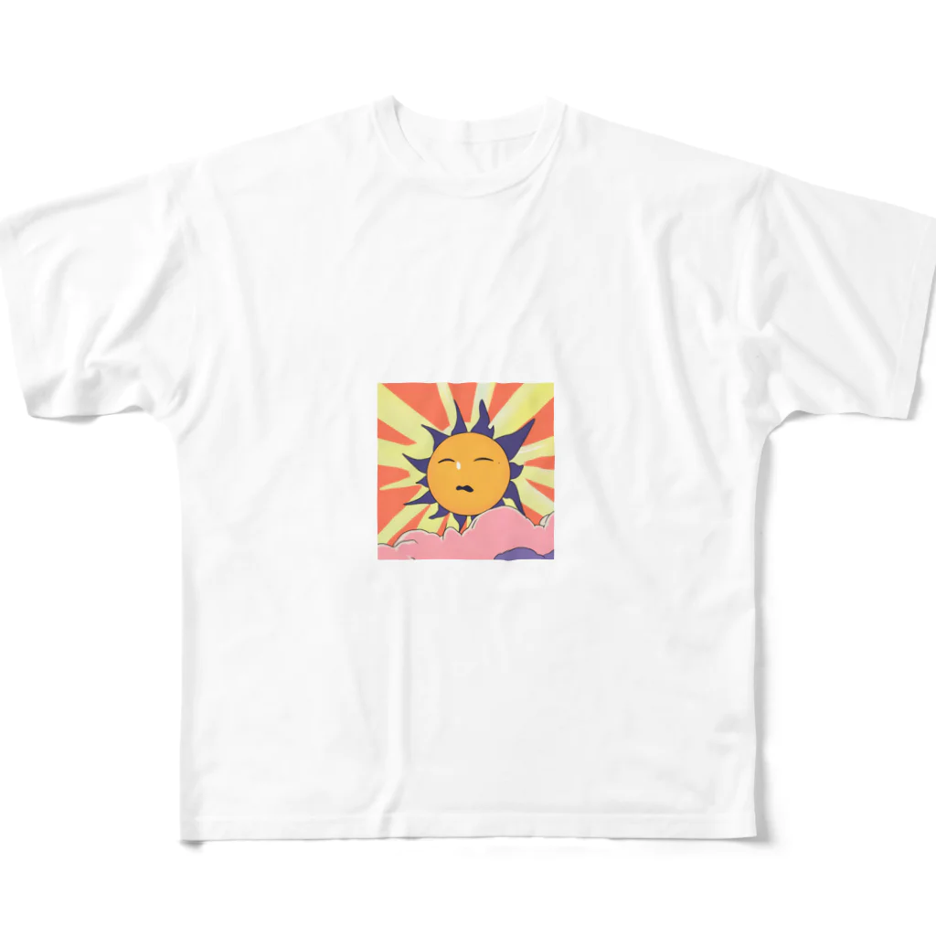 桜猫店-sakuraneko-のほのぼの太陽君 フルグラフィックTシャツ