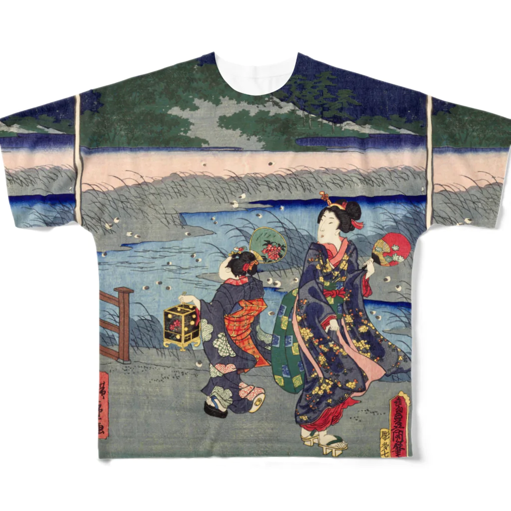 浮世絵ショップ のどぐろ　UKIYOE SHOP NODOGUROの蛍　江戸自慢三十六興　落合ほたる / Pride of Edo 36 Ochiai Hotaru フルグラフィックTシャツ