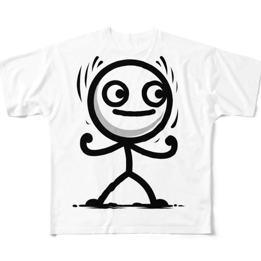 Design by hisachilの線人くん(ガッツ) All-Over Print T-Shirt