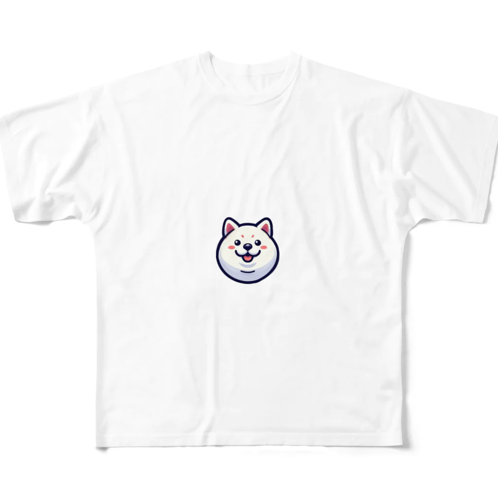 excitekonnoの丸顔シリーズ柴犬バージョン フルグラフィックTシャツ