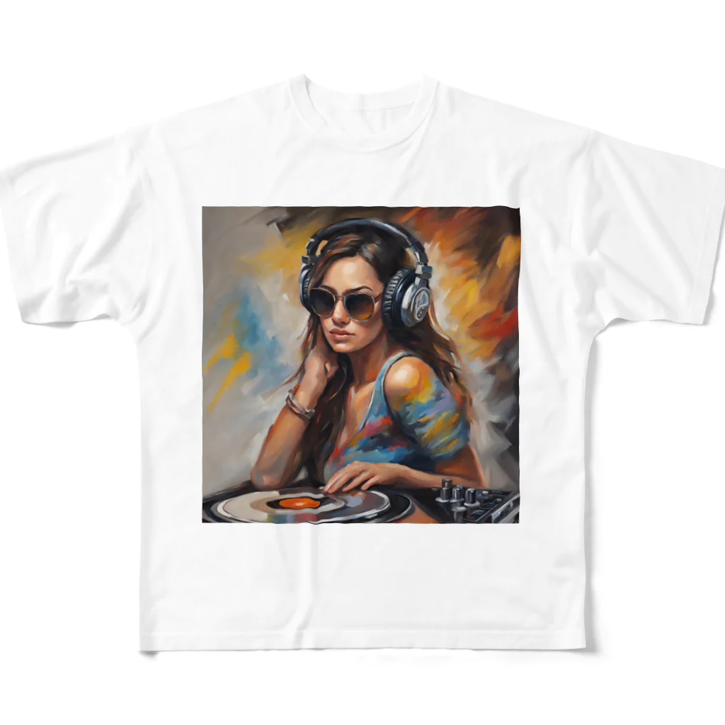 Olivi　StyleのDJ 女性イラスト All-Over Print T-Shirt