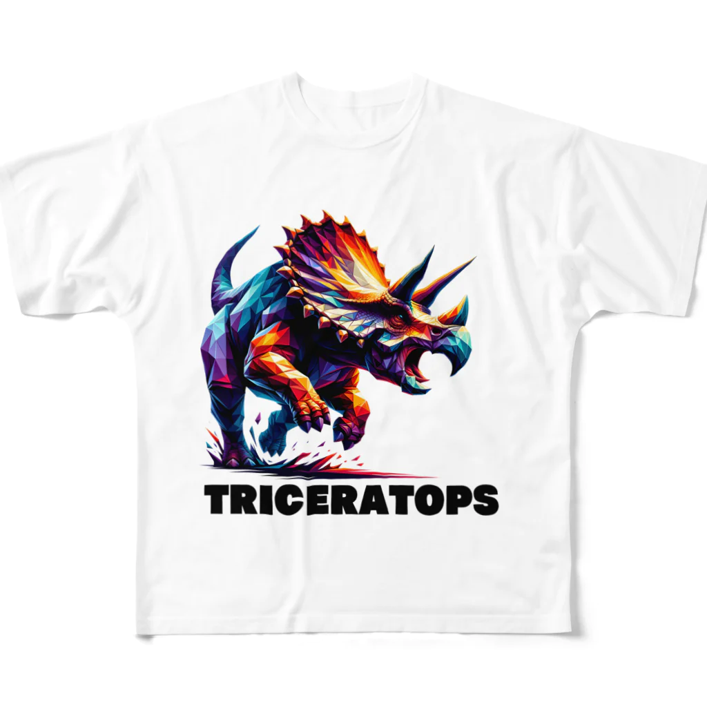 BLUEZZLYのTRICERATOPS All-Over Print T-Shirt