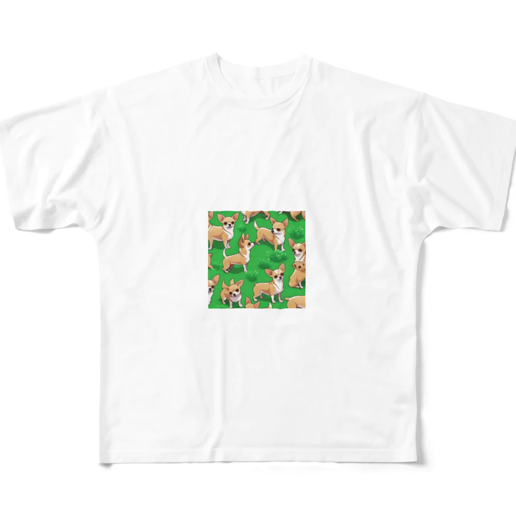 guppy_papaの小さな体に大きな魅力。ちわわのアートで心地よい癒しタイム All-Over Print T-Shirt