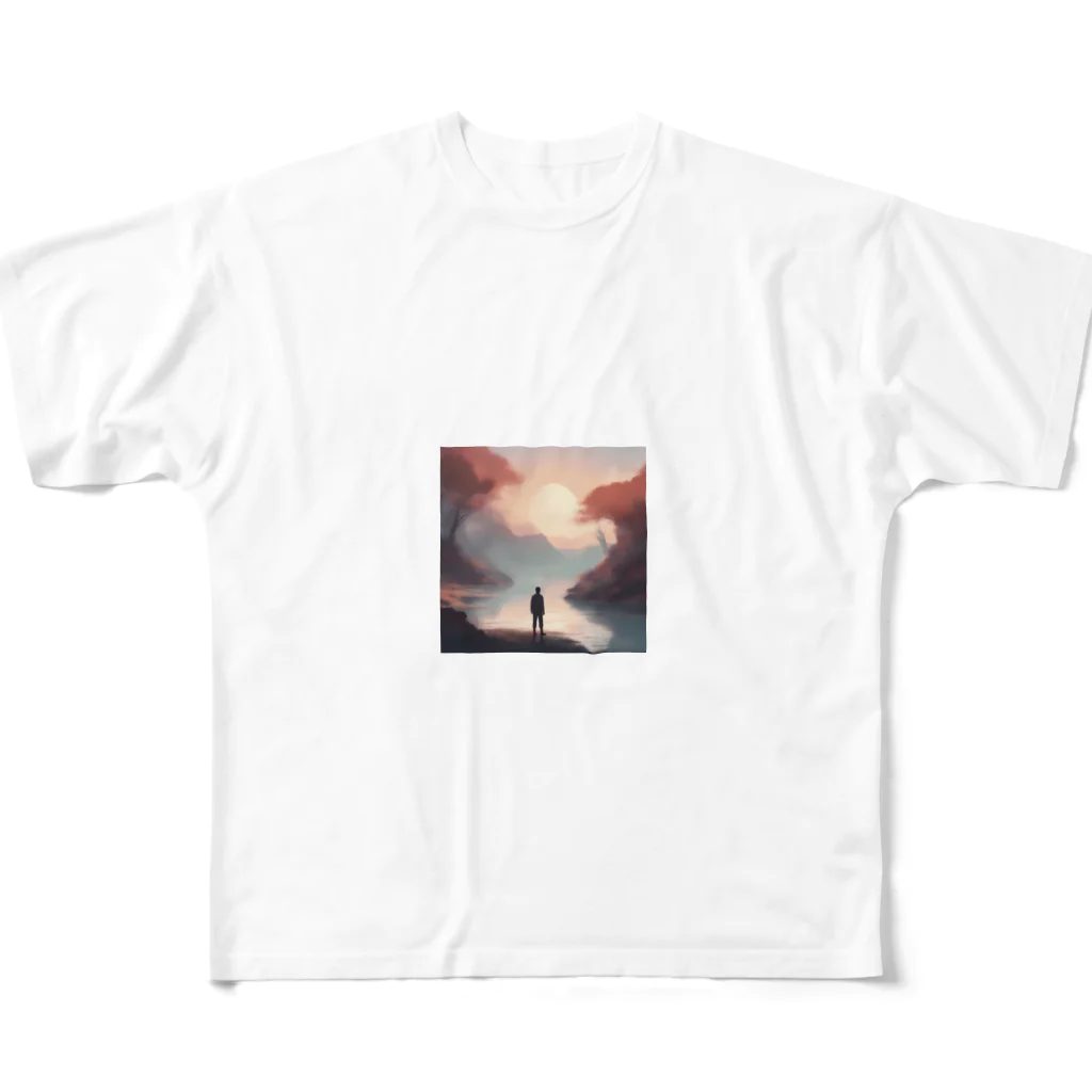 8sla-researchのたたずむ人 All-Over Print T-Shirt