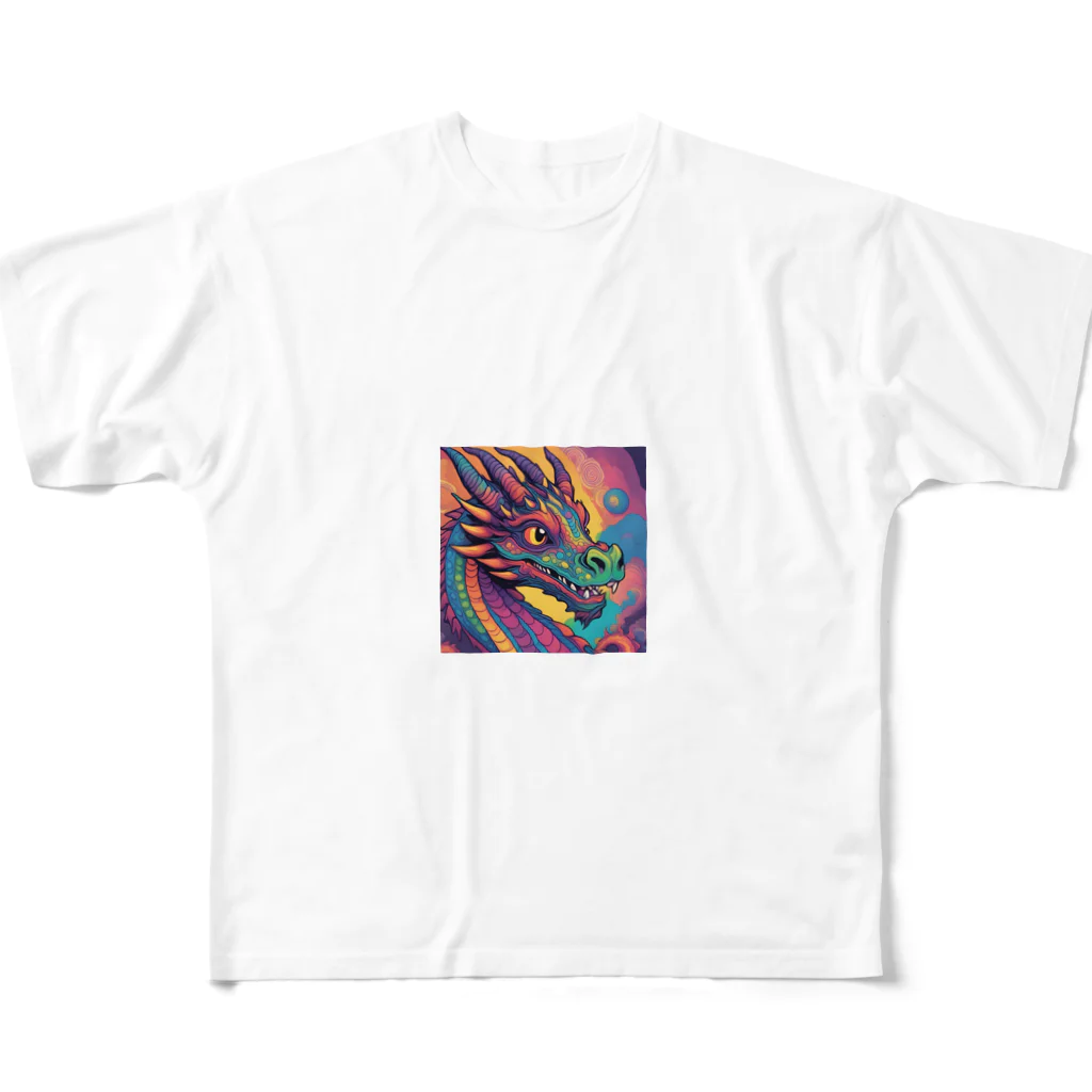 DORAGONIAのサイケドラゴン All-Over Print T-Shirt