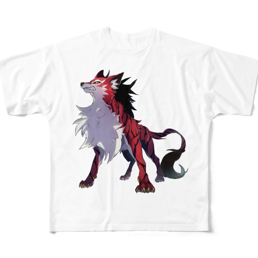 SCL_UMA_Crew_ProjectのデジタルUMA：ジェヴォーダンの獣 Beast of gevaudan フルグラフィックTシャツ