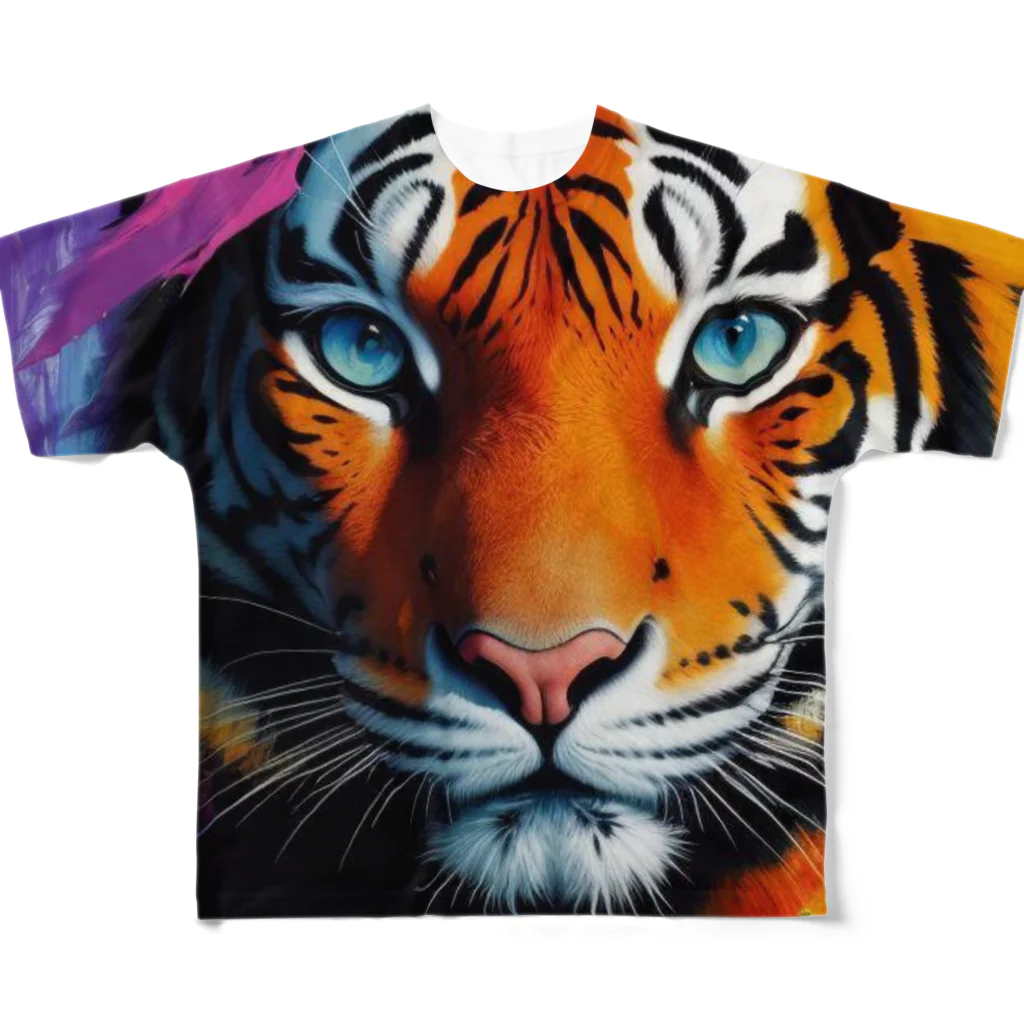 3tomo6's shopのTiger フルグラフィックTシャツ