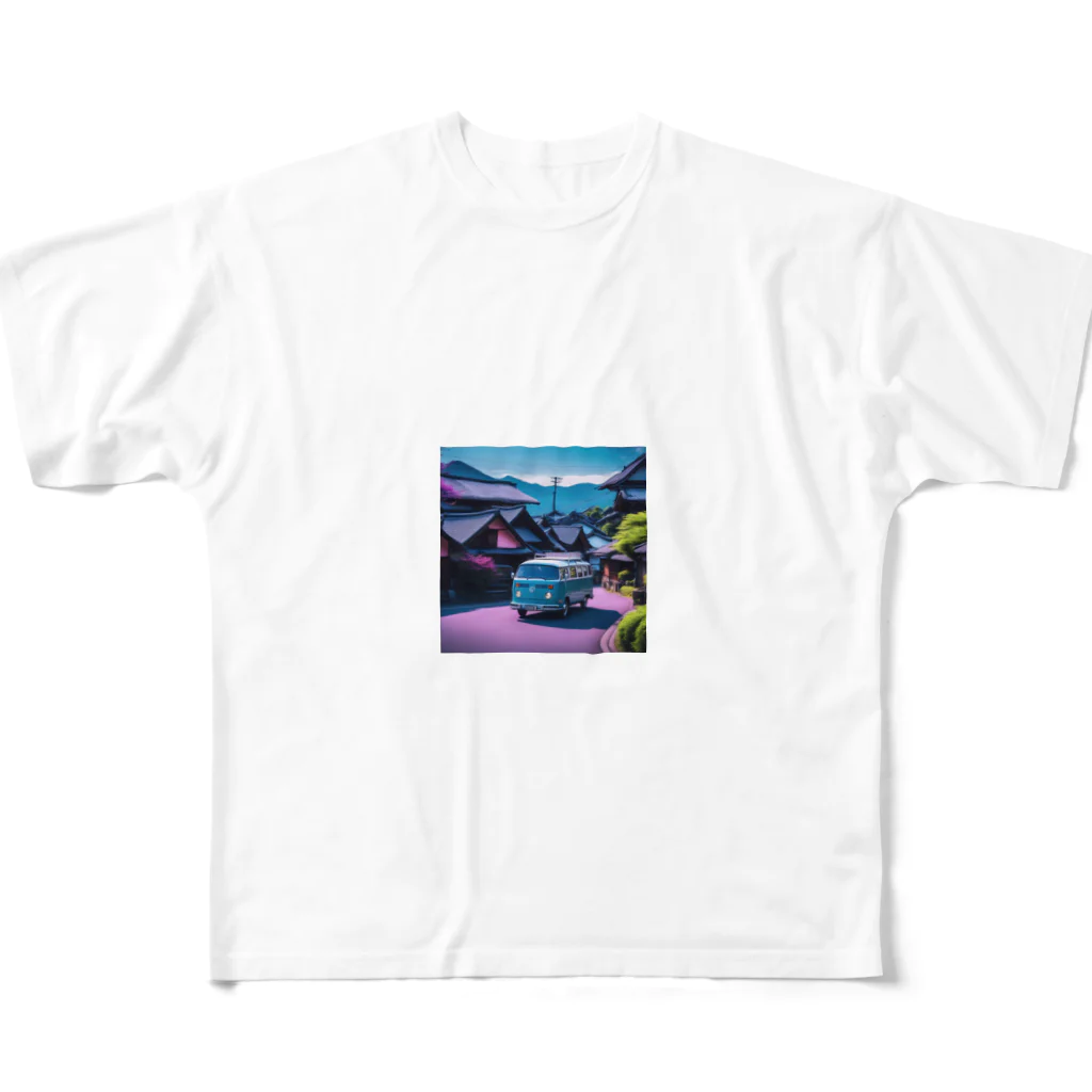 ta95の五箇山合掌造り集落（岐阜県）を旅するワーゲンバス All-Over Print T-Shirt