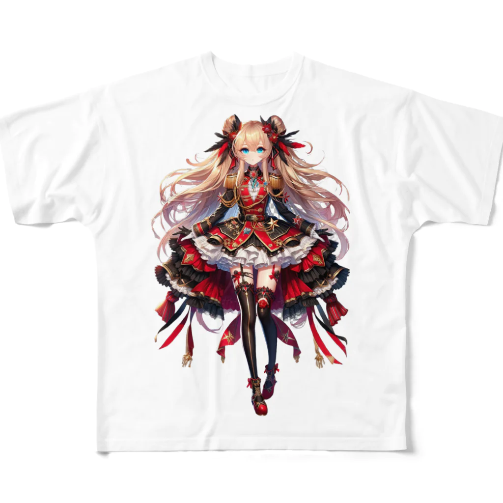 OmamEの星降る夜の軍服姫 フルグラフィックTシャツ