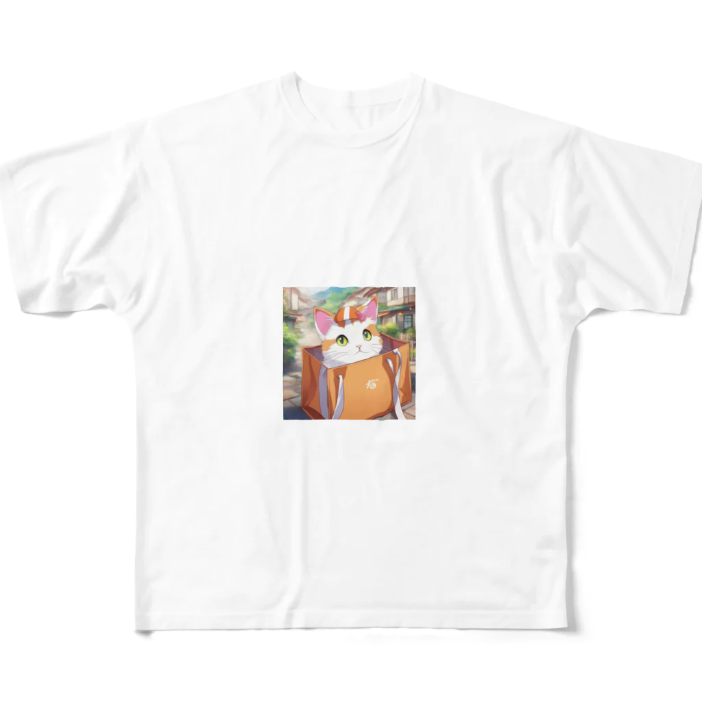 as企画のバッグ猫 All-Over Print T-Shirt