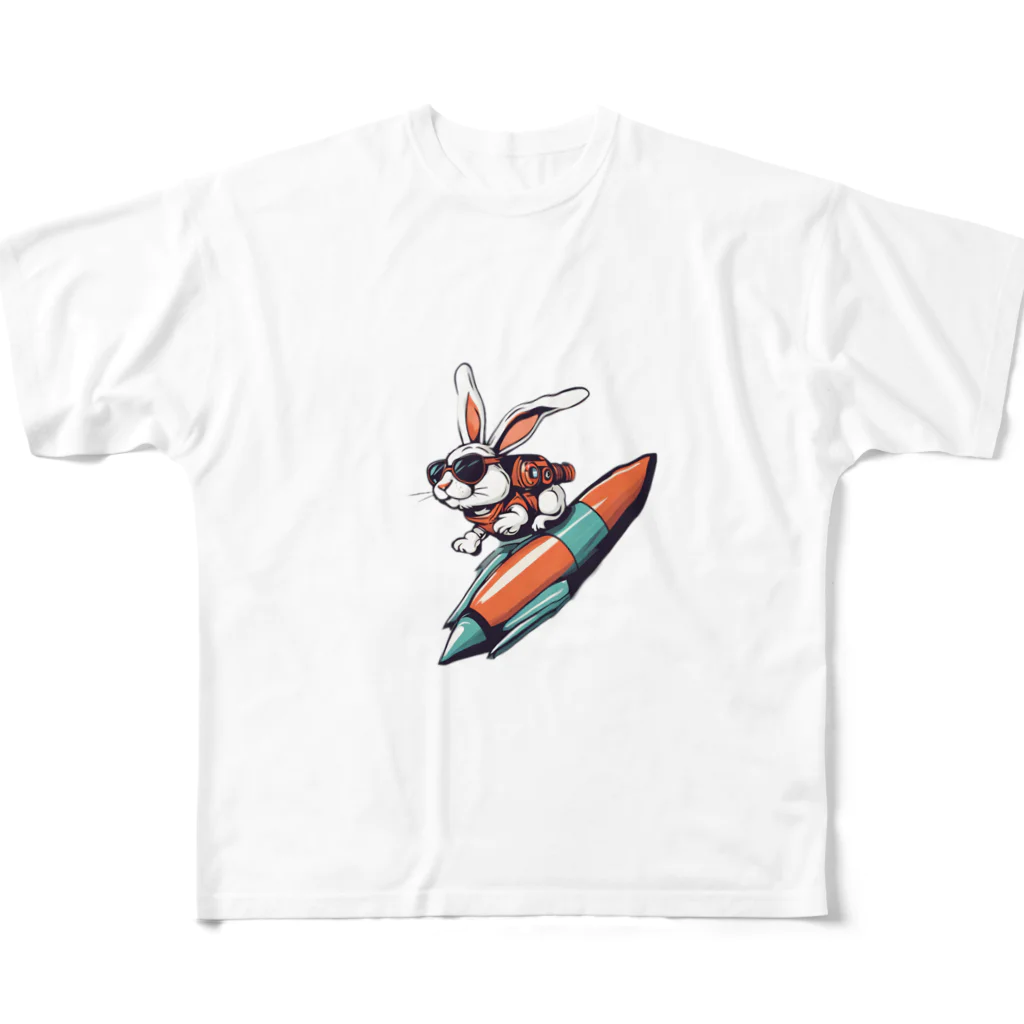 ロケットうさぎのロケットうさぎ　ミッション遂行 All-Over Print T-Shirt