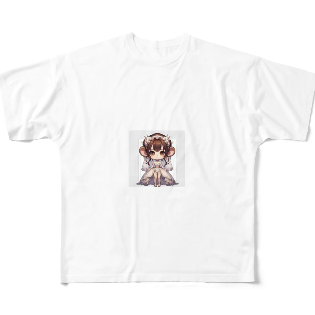 干支シティの申の花嫁 All-Over Print T-Shirt