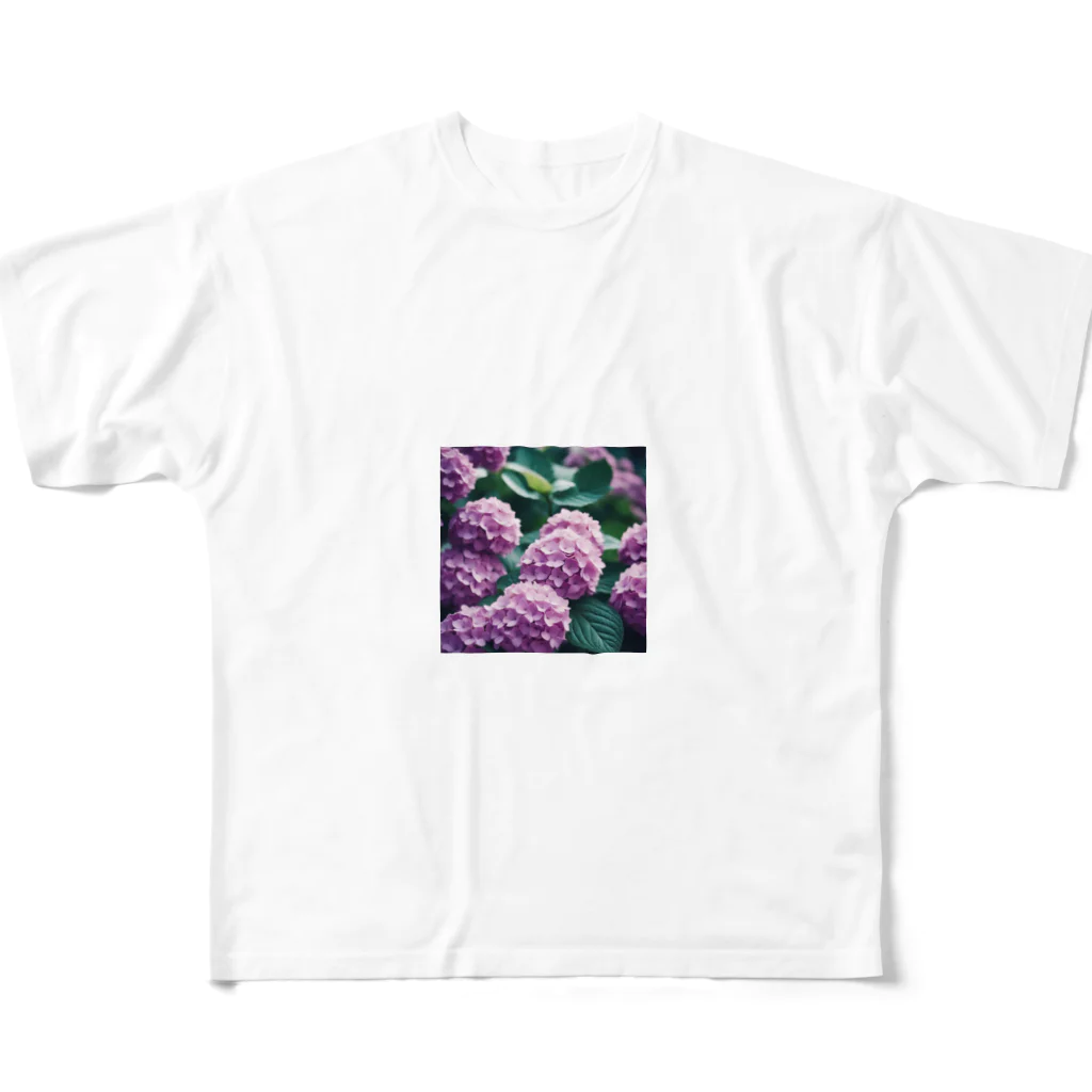 neat55のアジサイの球状の花房 All-Over Print T-Shirt