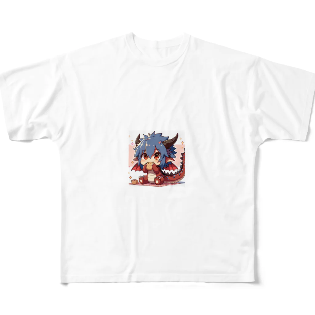 可愛らしいドラゴンのイラストグッズ店のかわいらしいドラゴン All-Over Print T-Shirt